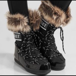Moon Boot Monaco Faux Fur Trimmed Shell Boots